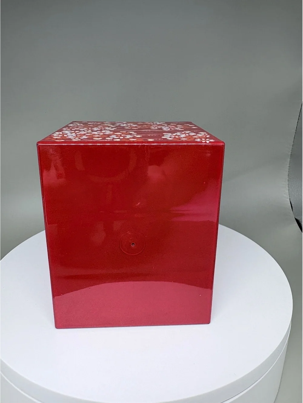 Vintage Japanese 3-Tier Lacquerware Jubako Box - Red Cherry Blossom Pattern